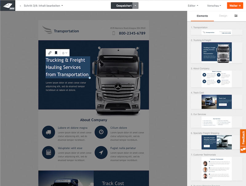 Screenshot einer E-Mail-Marketing-Software